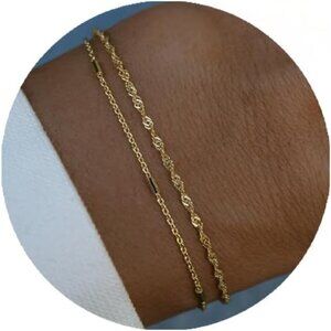 Trendy Waterproof Gold Bracelets for Women - Minimalist & Adjustable Design